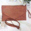 9161 -CAMEL PU LEATHER CLUTCH BAG